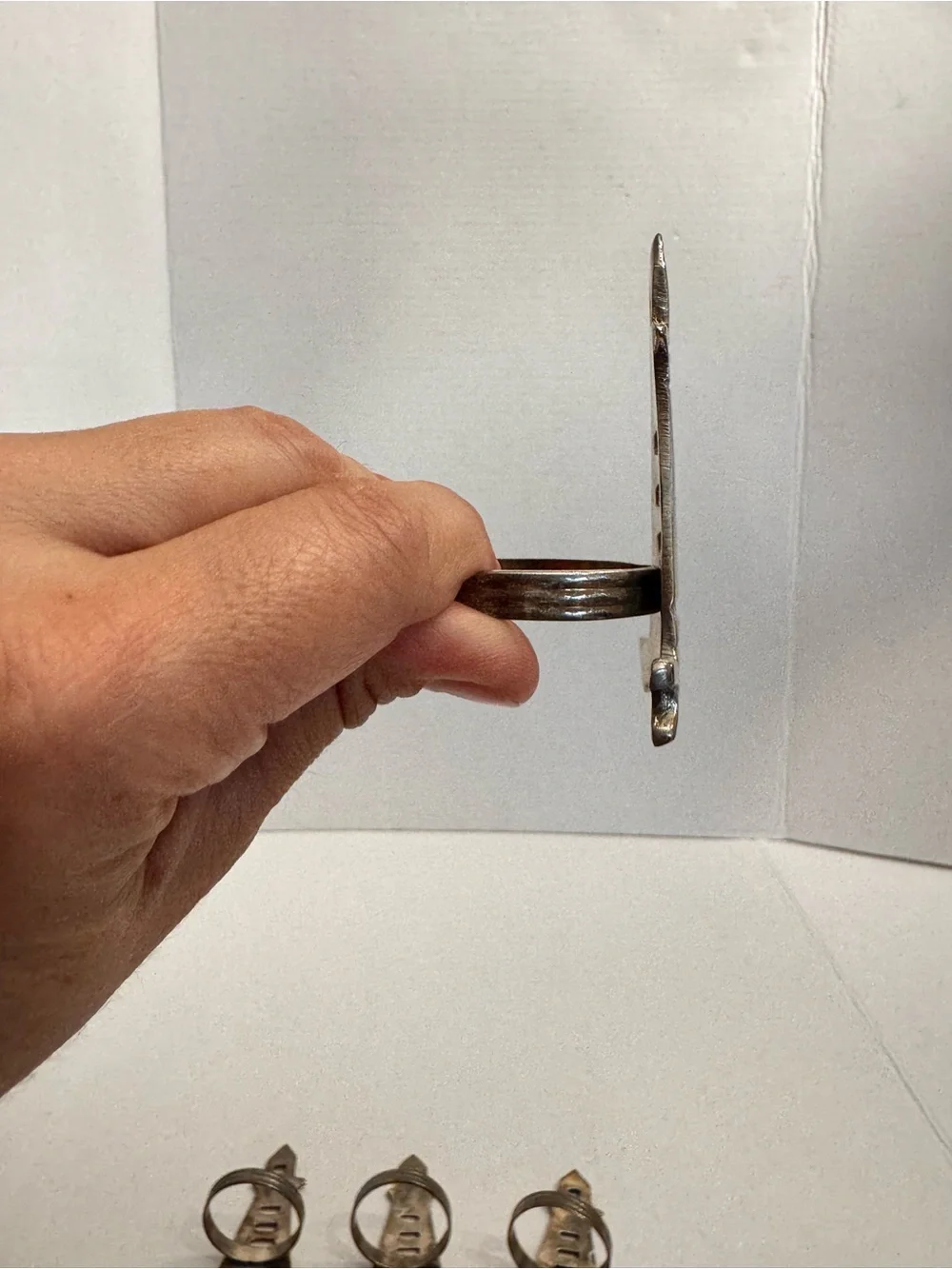 LOT OF 6 SILVER METAL NAPKIN RINGS LightHouse Decor NAUTICAL Beacon Marine